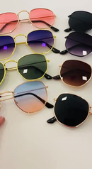 607 Óculos De Sol Hexagonais Feminina Vintage Masculino Moda quadrados Oculos
