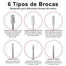 Kit Manicure Lixadeira Eletrica De Unha + Kit 10 brocas Tips Acrigel Profissional