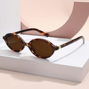 Óculos de sol feminino oval retrô, padrão tartaruga, estilo moderno
