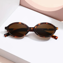 Óculos de sol feminino oval retrô, padrão tartaruga, estilo moderno