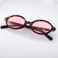 Óculos de sol feminino oval retrô, padrão tartaruga, estilo moderno