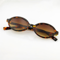 Óculos de sol feminino oval retrô, padrão tartaruga, estilo moderno
