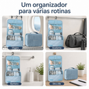 【ORGANIZADOR DE VIAGEM】Necessaire Suspensa com Divisórias, Resistente e Impermeável para Maquiagem e Higiene