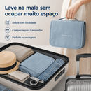 【ORGANIZADOR DE VIAGEM】Necessaire Suspensa com Divisórias, Resistente e Impermeável para Maquiagem e Higiene