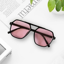 Óculos de sol retrô oversized com armação dupla, proteção UV, um item essencial para o inverno