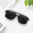 Óculos de sol retrô oversized com armação dupla, proteção UV, um item essencial para o inverno