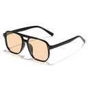 Óculos de sol retrô oversized com armação dupla, proteção UV, um item essencial para o inverno