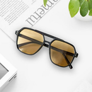 Óculos de sol retrô oversized com armação dupla, proteção UV, um item essencial para o inverno