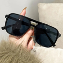 Óculos de sol retrô oversized com armação dupla, proteção UV, um item essencial para o inverno