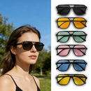 Óculos de sol retrô oversized com armação dupla, proteção UV, um item essencial para o inverno