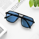 Óculos de sol retrô oversized com armação dupla, proteção UV, um item essencial para o inverno