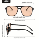Óculos de sol retrô oversized com armação dupla, proteção UV, um item essencial para o inverno