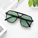 Óculos de sol retrô oversized com armação dupla, proteção UV, um item essencial para o inverno