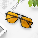 Óculos de sol retrô oversized com armação dupla, proteção UV, um item essencial para o inverno