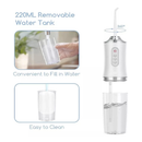 Irrigador Dental Elétrico Oral Portátil Recarregável USB 220ml Limpeza Para família ou viagem