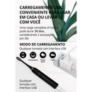 Kit Escova Dental Elétrica Sônica Recarregável IPX7 à Prova d’Água c/ 2 Cabeças Substituíveis