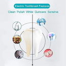 Kit Escova Dental Elétrica Sônica Recarregável IPX7 à Prova d’Água c/ 2 Cabeças Substituíveis