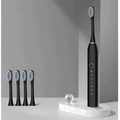 Kit Escova Dental Elétrica Sônica Recarregável IPX7 à Prova d’Água c/ 2 Cabeças Substituíveis