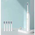 Kit Escova Dental Elétrica Sônica Recarregável IPX7 à Prova d’Água c/ 2 Cabeças Substituíveis