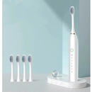 Kit Escova Dental Elétrica Sônica Recarregável IPX7 à Prova d’Água c/ 2 Cabeças Substituíveis